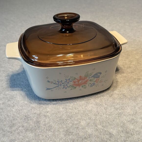Corning Ware Symphony Casserole Dish with Lid A-1 1/2-B 1.5 Liter Dark Glass Lid - Picture 1 of 12